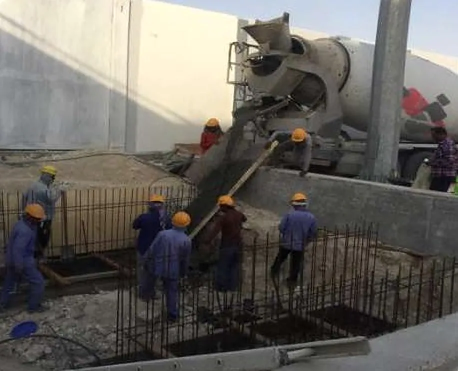 Concrete pour in the yard