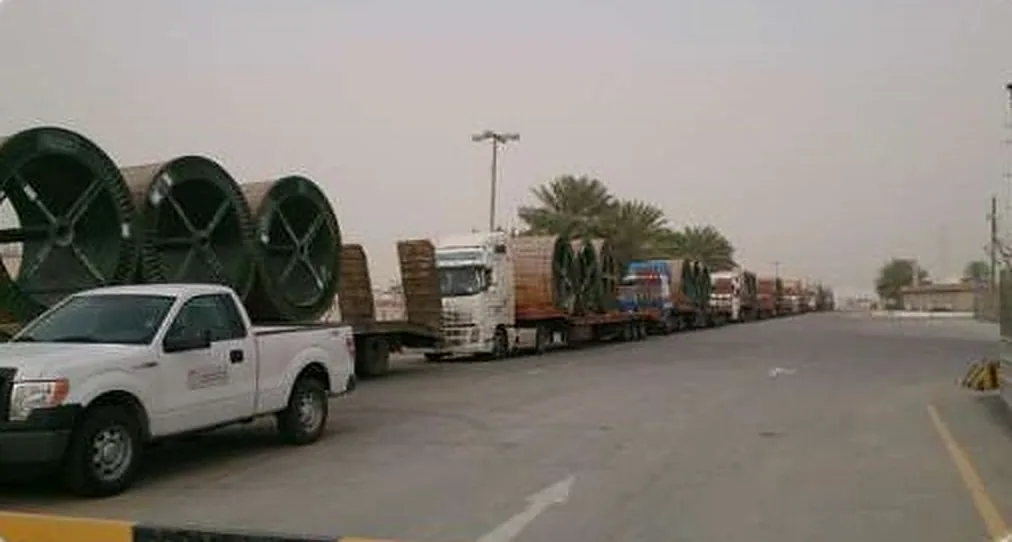 Cable drums on site