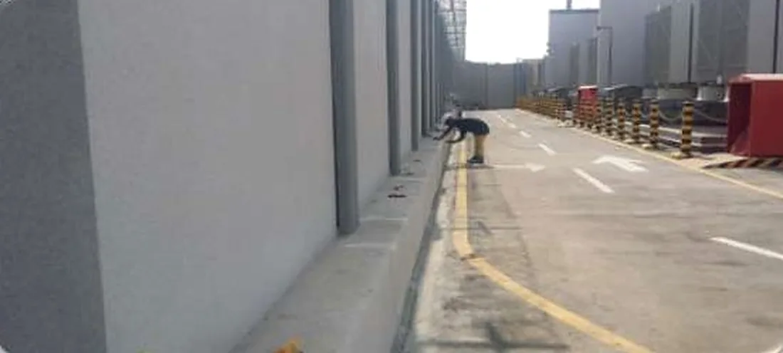 Finished road and boundary wall
